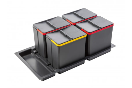 Coșuri de gunoi. Cosuri colectare selectiva - PB-AS-900-4X15L