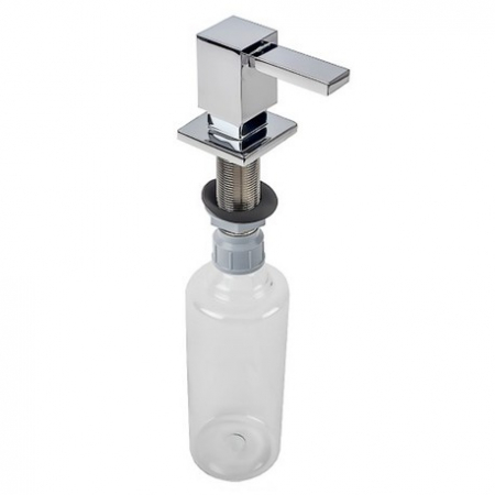 Accesorii diverse bucatarie - Dozator detergent lichid, incastrabil. patrat. Crom - ALVEUS