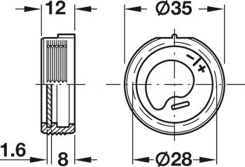 Element, reglabil, suspendare panouri D35mm. Set 10 bucati. [1]
