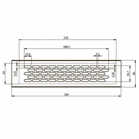 Grila se aerisire 60x245mm finisaj negru [1]