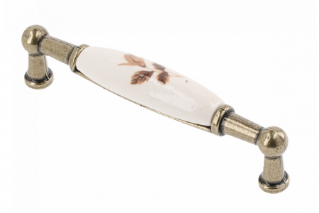 Manere Antichizate - Maner 728, 96mm, finisaj Antichizat + Portelan Trandafir Toamna.