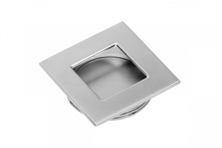 Manere Crom, Satinate si Inox - Maner ingropat 40x40mm, finisaj Satinat, gaura de montaj D35mm.