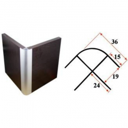 Profile maner, profile diverse - Profil aluminiu 1052, 3m, imbinare placi 18mm