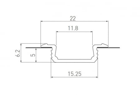 Profil GLAX incastrat, pentru banda led, 2m, aluminiu [2]