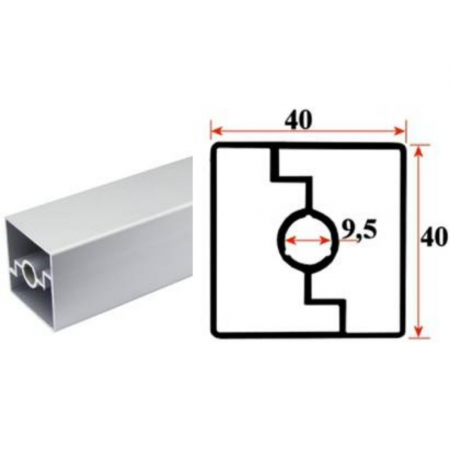 Profile maner, profile diverse - Profil patrat aluminiu SK701, 40x40x3000mm.