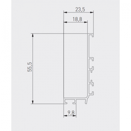 Profil VELLO, orizontal tip "J", aluminiu, 3m [1]