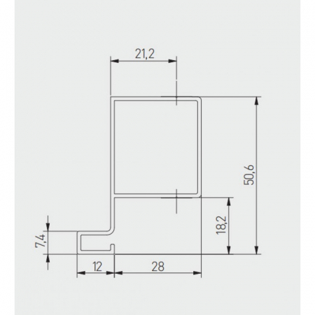 Profil vertical simplu VELLO, aluminiu, 3m [1]