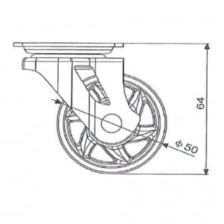 Rotila SHIFT 50 Brown, D50mm, 30kg, cu frana [1]