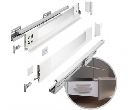 Glisiere sub sertar si Sertare metalice - PB-AXISPRO-GLASS-KPL