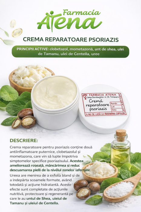 Cremă Reparatoare pentru Psoriazis, 50 g , Farmacia Atena [2]