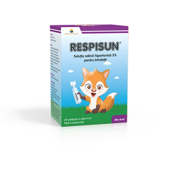 Mama & Bebe - Respisun solutie salina hipertonica 3%, 24 unidoze, Sun Wave Pharma