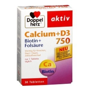 Vitamine / Suplimente - CALCIU 750 + D3 + BIOTINA + ACID FOLIC X 30TB DOPPELHERZ