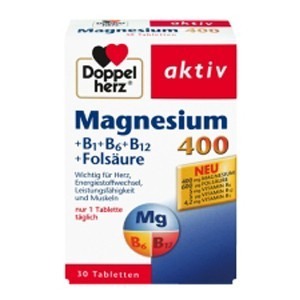 Vitamine / Suplimente - DOPPELHERZ MAGNEZIU 400 +B1+B6+B12 + ACID FOLIC X 30CPR.