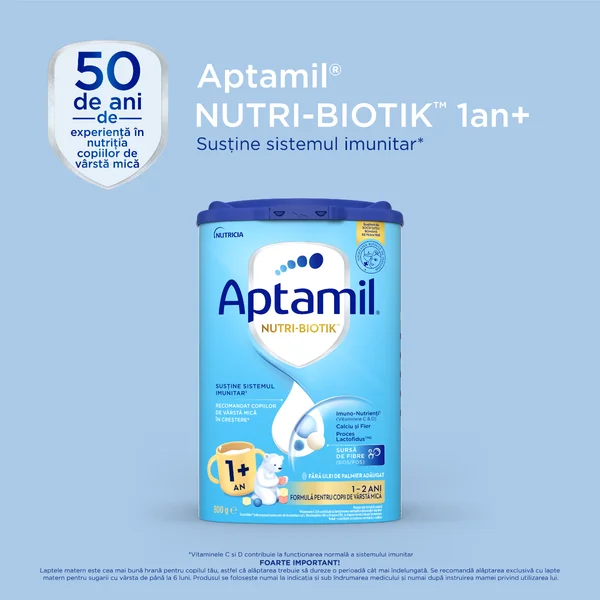 Promotii - Lapte praf Aptamil Junior 1+ Nutri-Biotik, 800 g, Aptamil
