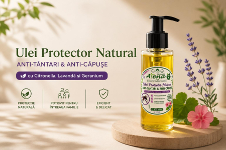 Preparate in farmacie - Ulei Protector Natural Anti-Țânțari & Anti-Căpușe cu Citronella, Lavandă și Geranium, 100 ml- Farmacia Atena