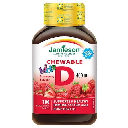 Vitamine / Suplimente - Vitamina D3 400UI kids,100 tablete masticabile, Jamieson