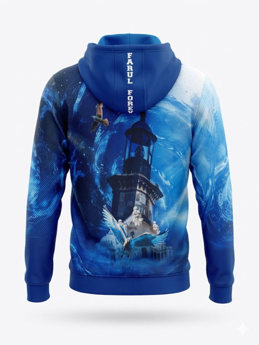 Hanorac Albastru cu Design Far Marin [2]