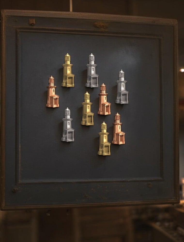 Magnet decorativ 3d reconstituit după Farul din Insula Șerpilor. Dunării.Culoare cupru, bronz auriu sau silver [3]