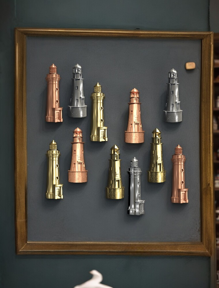 Magnet decorativ 3d reconstituit Farul Vechi din Sulina. Culoare cupru, bronz auriu sau silver. [3]