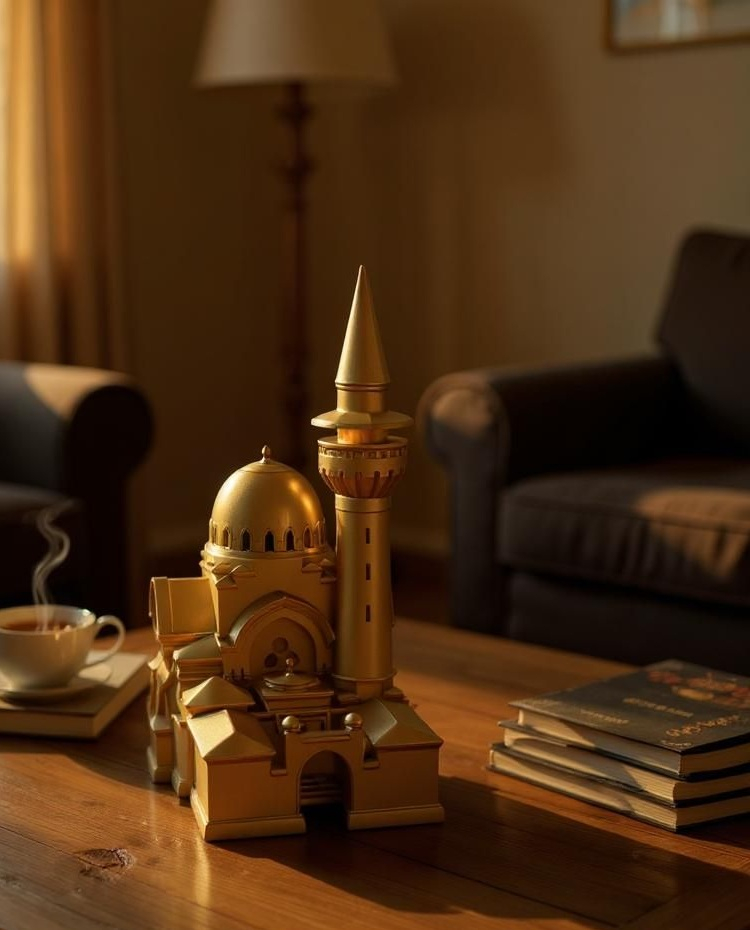 Moscheea Carol I din Constanța, culoare bronz auriu, înălțime 100mm [2]