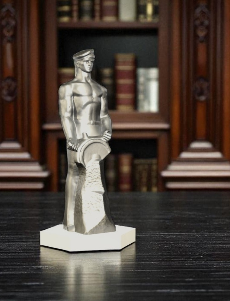Reconstituire a sculpturii Timonierul, operă a Adei Geo Medrea. [2]