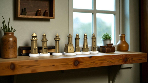 Set FARURI DOBROGENE, culoare bronz auriu, pe plachete din marmură de Carrara. [1]
