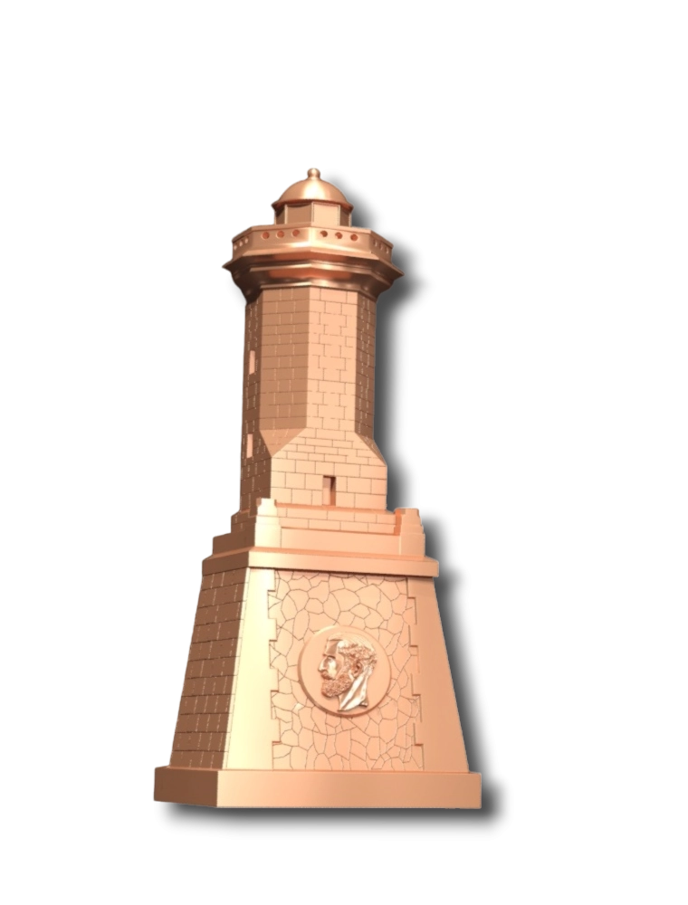 Magnet decorativ 3d reconstituit Farul Regelui Carol I din Portul Constanța. Culoare cupru, bronz auriu sau silver. [2]