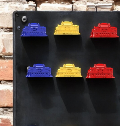 Toate Produsele - Set tricolor de magneți 3D ''Colecția Cazino Constanta''.