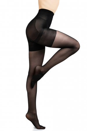 Ciorapi modelatori - Dres dama modelator Fiore Medica Press Up Black 20 DEN