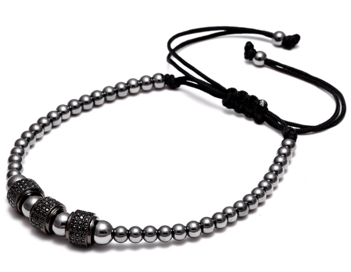 All Black Brooks Men Zircon Bracelet [2]