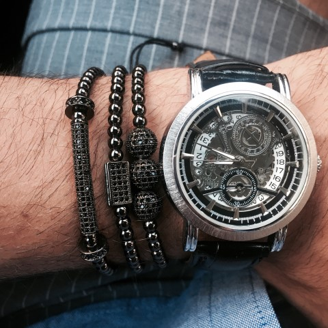 All Black Set 3 Brooks Zircon Bracelets [4]