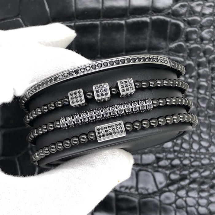 All Black Set 4 Brooks Bracelets [4]