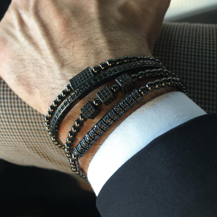 All Black Set 4 Brooks Bracelets [2]