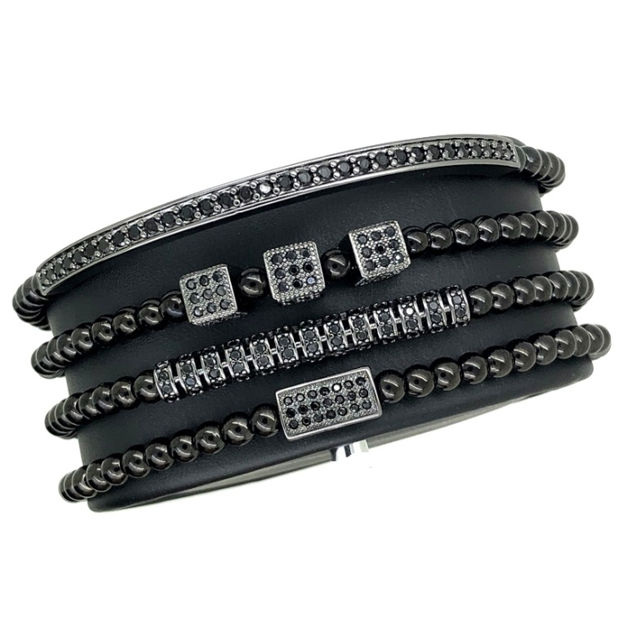 All Black Set 4 Brooks Bracelets [3]