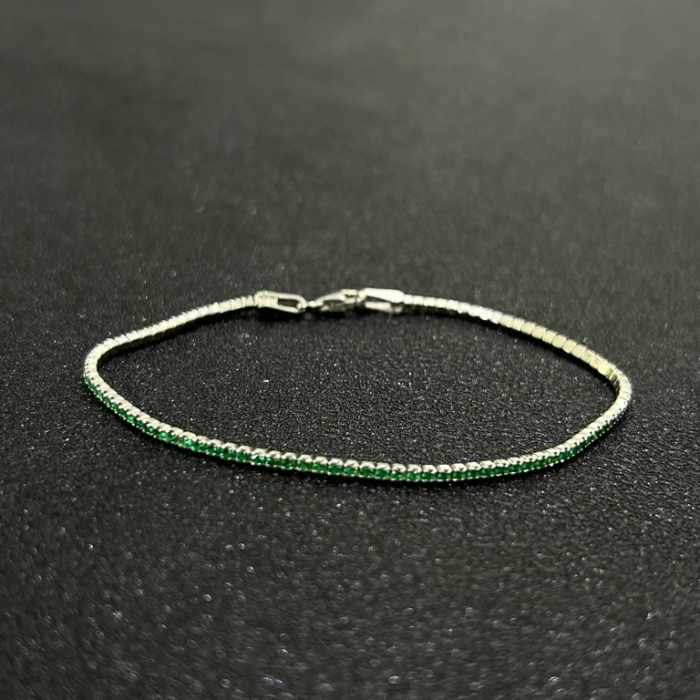 Bratara Argint 925 Green Zircon Tennis [2]