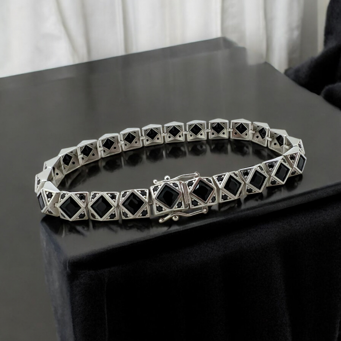 Bratara Argint 925 Tennis Black Zircon 5MM [2]