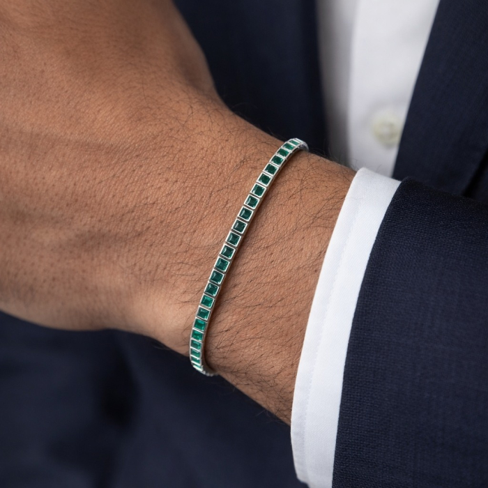 Bratara Argint 925 Tennis Green Zircon 3MM [2]