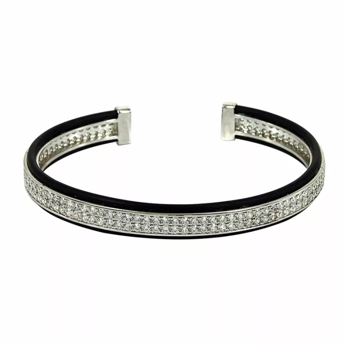 Bratara Brooks Bangle Louviere Zircon SILVER [2]