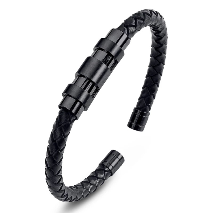 Bratara Brooks Black Leather Bangle 19 CM [1]
