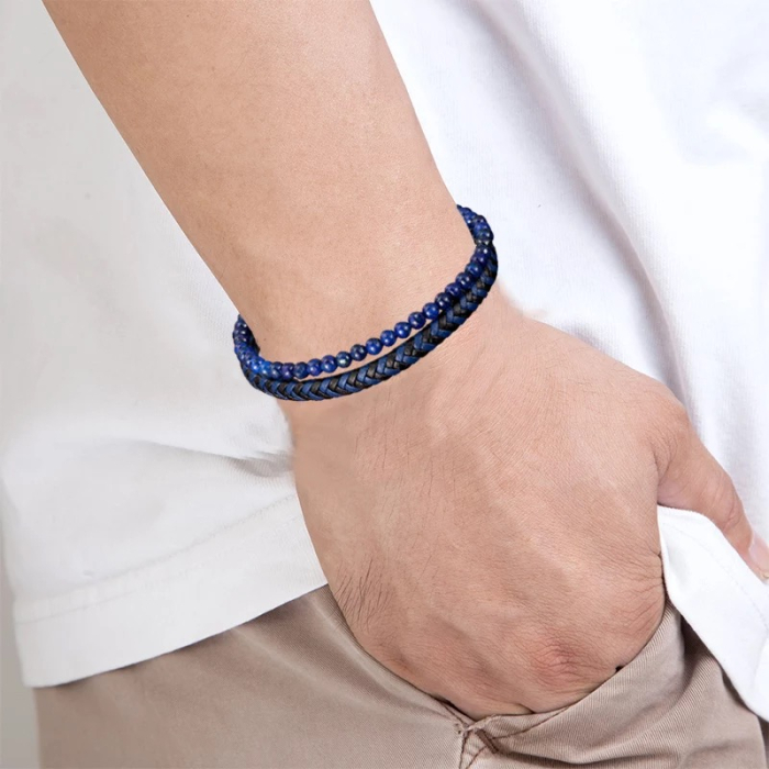 Bratara Brooks Blue Double Layer Stone [3]