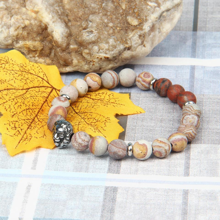 Bratara Brooks Brown Agate Lion [2]