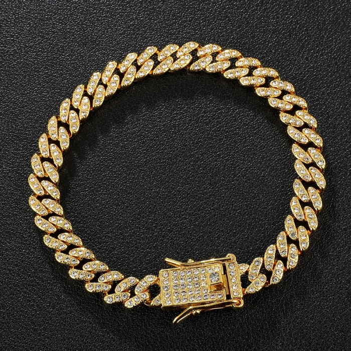 Bratara Brooks Cuban Gold Diamonds 8 mm [2]