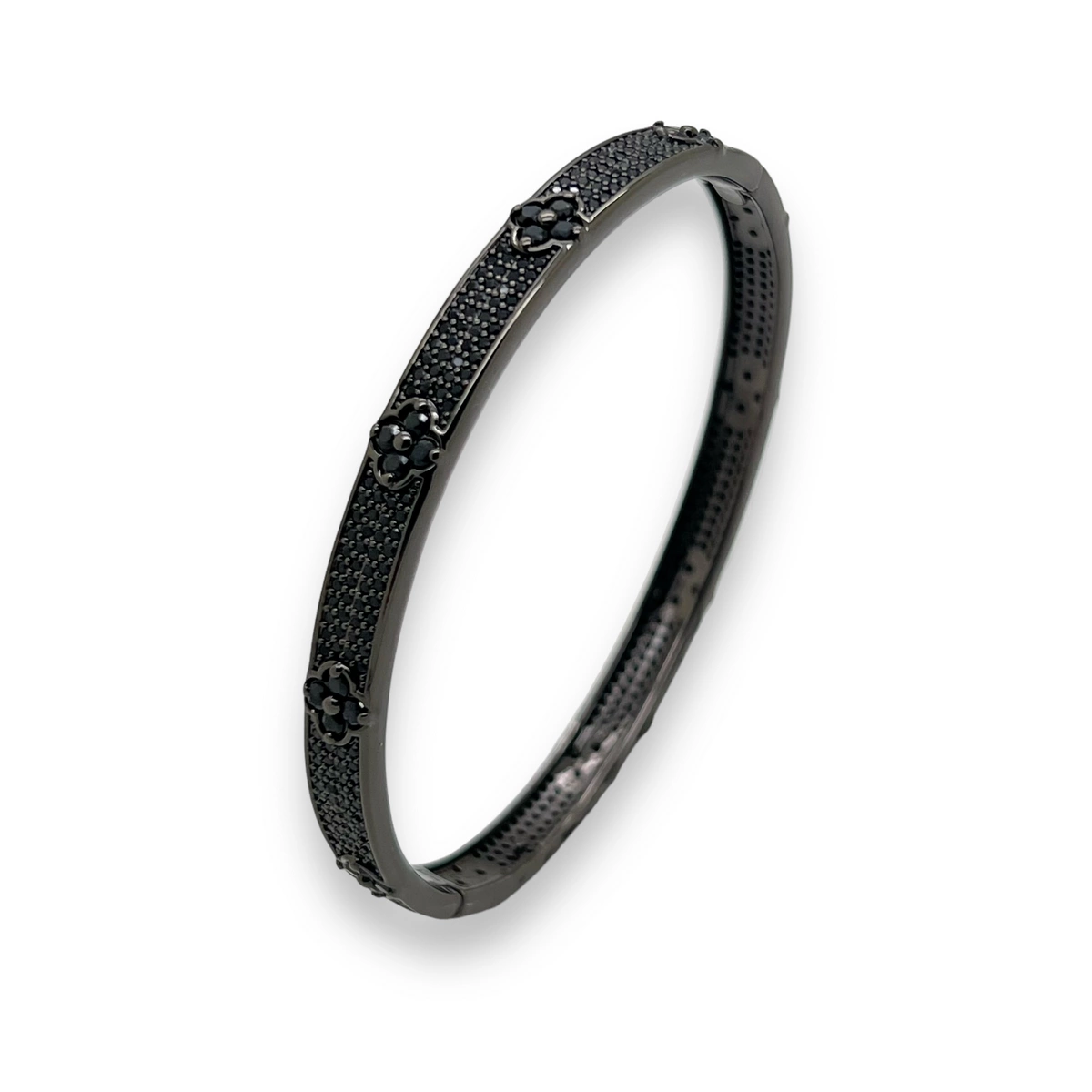Bratara Brooks Full Black Diamonds Flower [1]