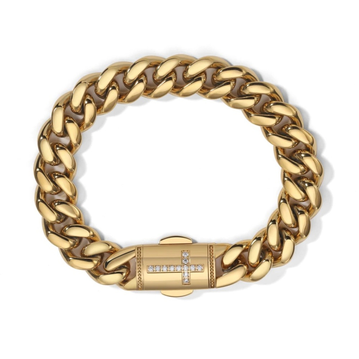 Bratara Brooks Gold Cross Cuban [1]