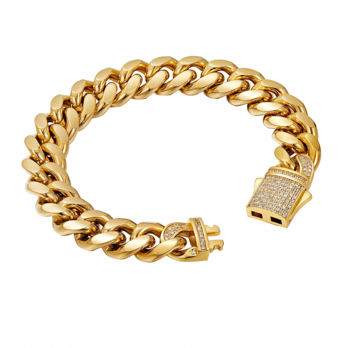 Bratara Brooks Gold Cuban Design 20 CM [2]