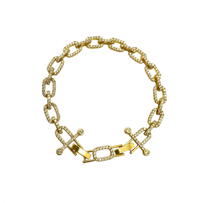 Bratara Brooks Gold Cuban Diamonds [1]