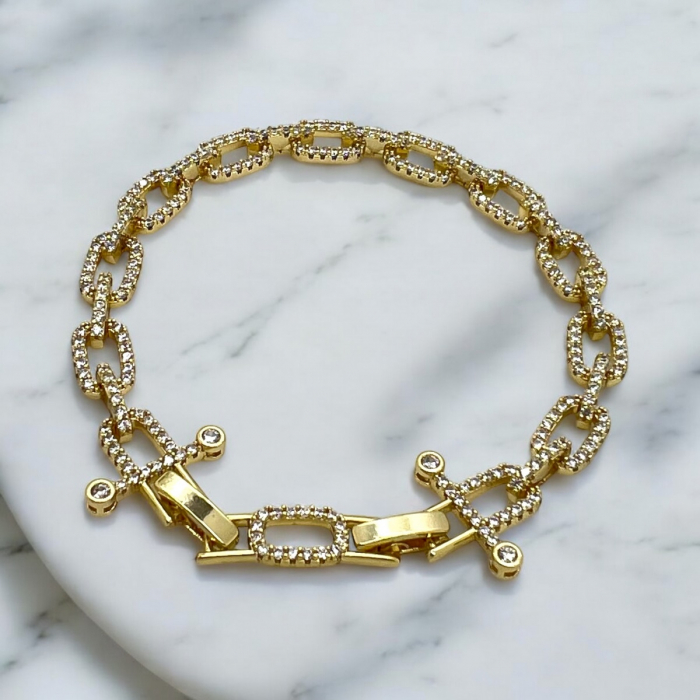 Bratara Brooks Gold Cuban Diamonds [2]