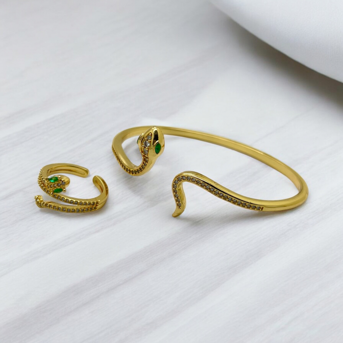 Set Bratara-Inel Gold Gatopardo Woman [2]
