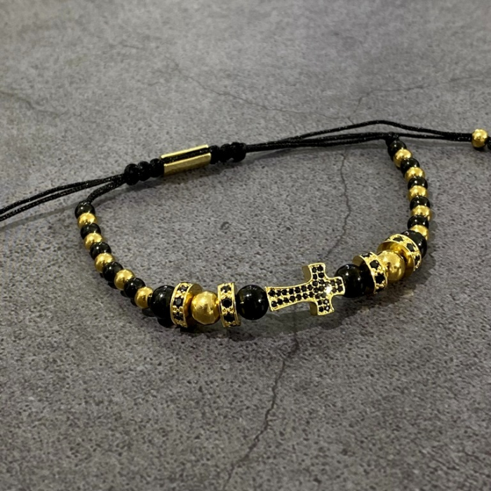 Bratara Brooks GoldBlack Cross [2]