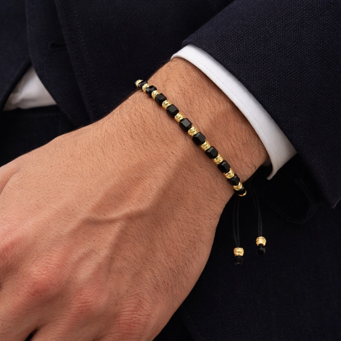 Bratara Brooks GoldBlack Cubical 14K [2]